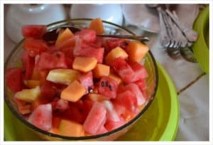 fresh fruit breakfast at Petite Anse