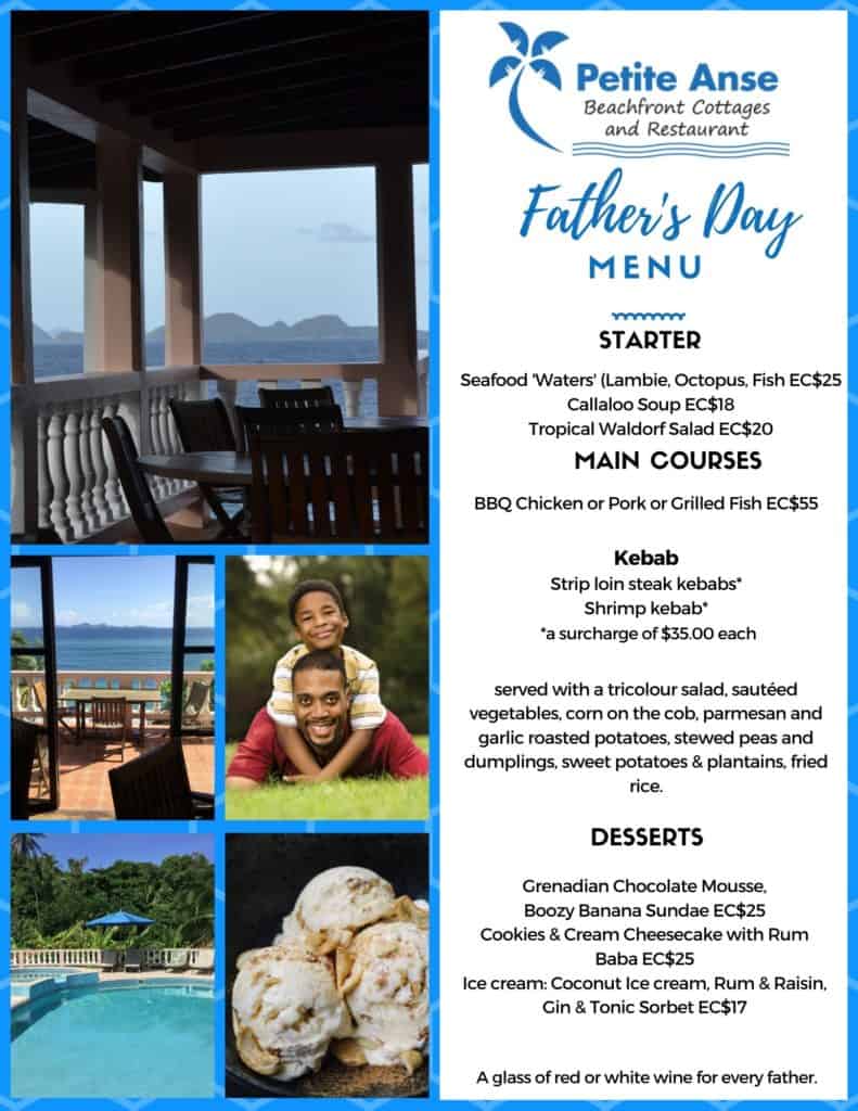 Fathers Day lunch menu Grenada 2021