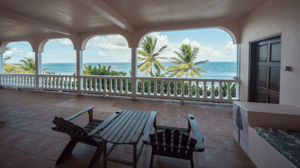 View of the Grenadines from the Grenadine Rooms at Petite Anse Hotel