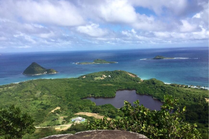 Atlantic coastline of northern Grenada with dramatic sea views