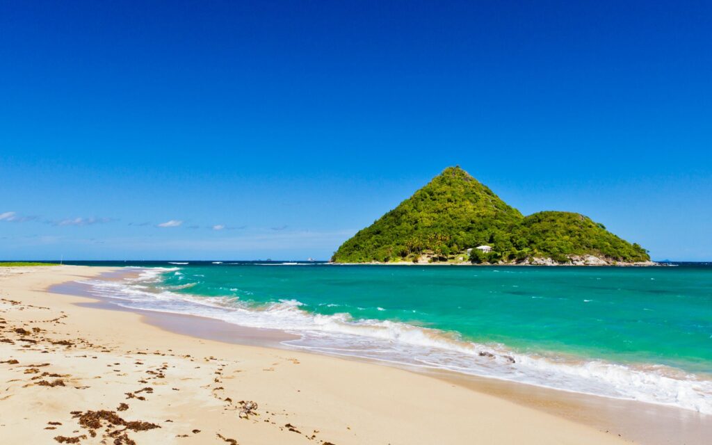 Golden sands and coastal scenery at Levera Beach in Grenada