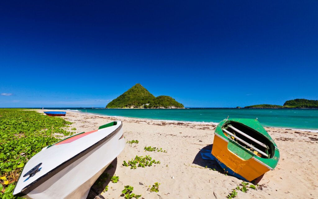 Scenic view of Grenada's north coast near Petite Anse Hotel